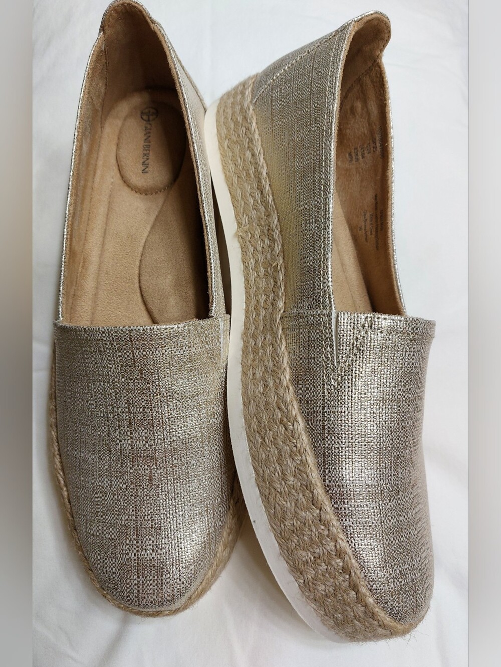 Giani Bernini Gold Metallic Slip-On Espadrilles